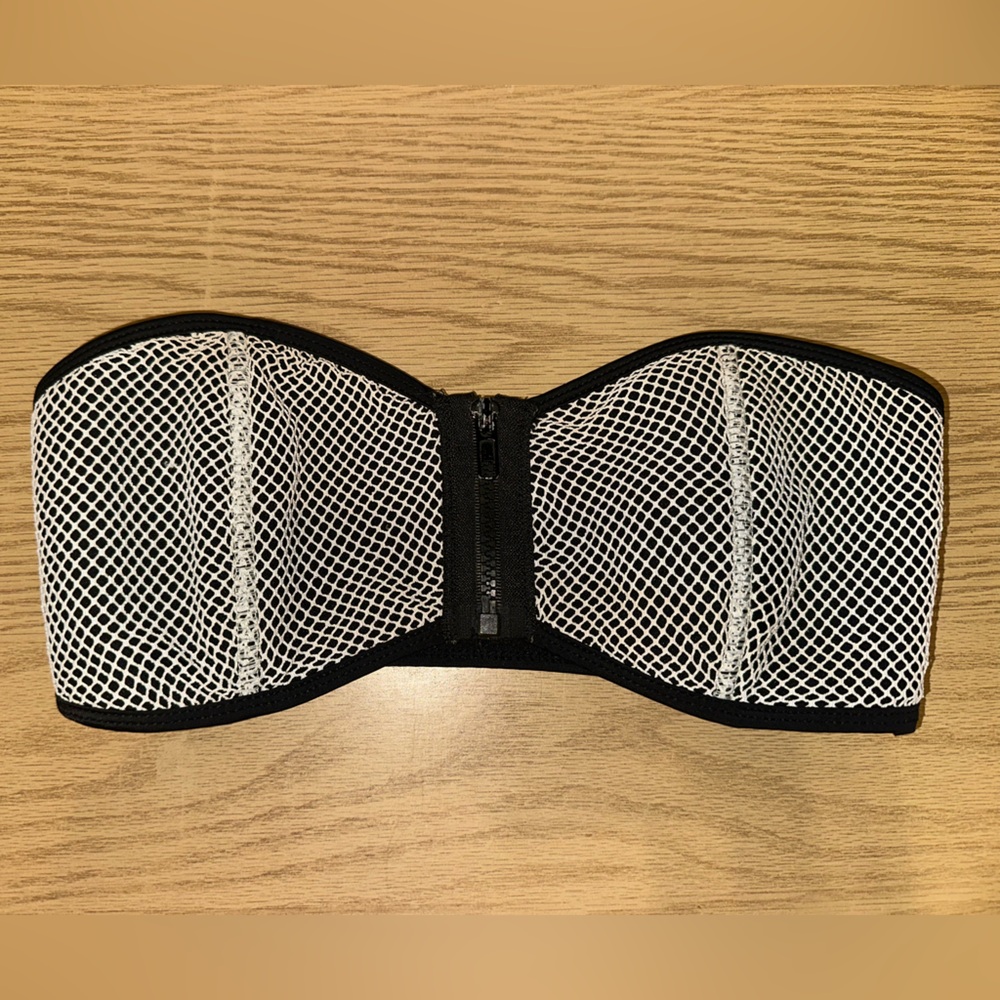Joe Boxer Black Mesh Bandeau Bikini Top
